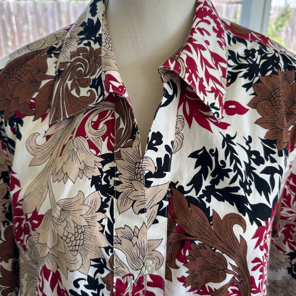 Investments Gold Label Multicolor Floral Button Down Shirt